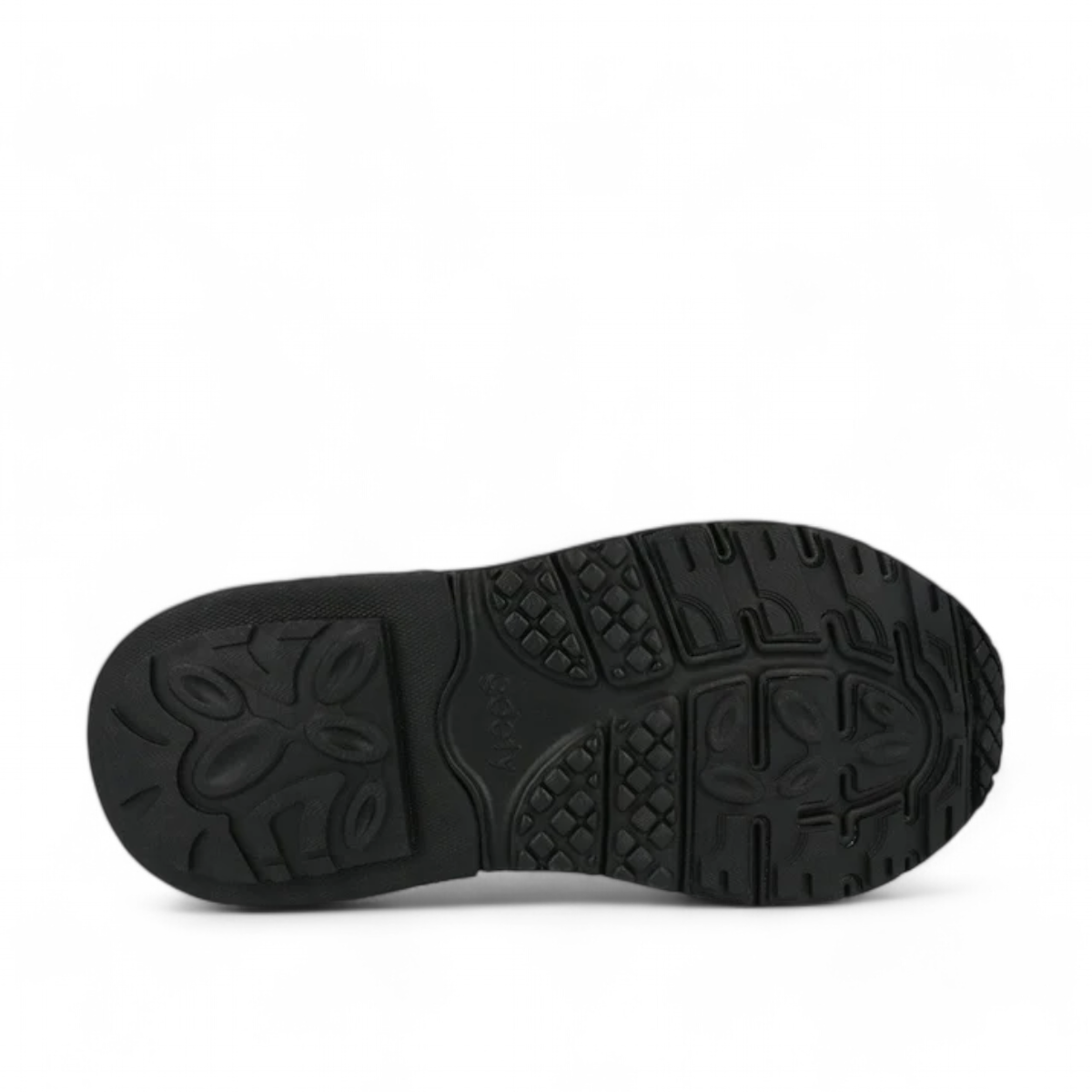 GDEFY Mighty Walk men's black athletic sneaker with breathable mesh upper and VersoShock technology.
photo of the bottom side