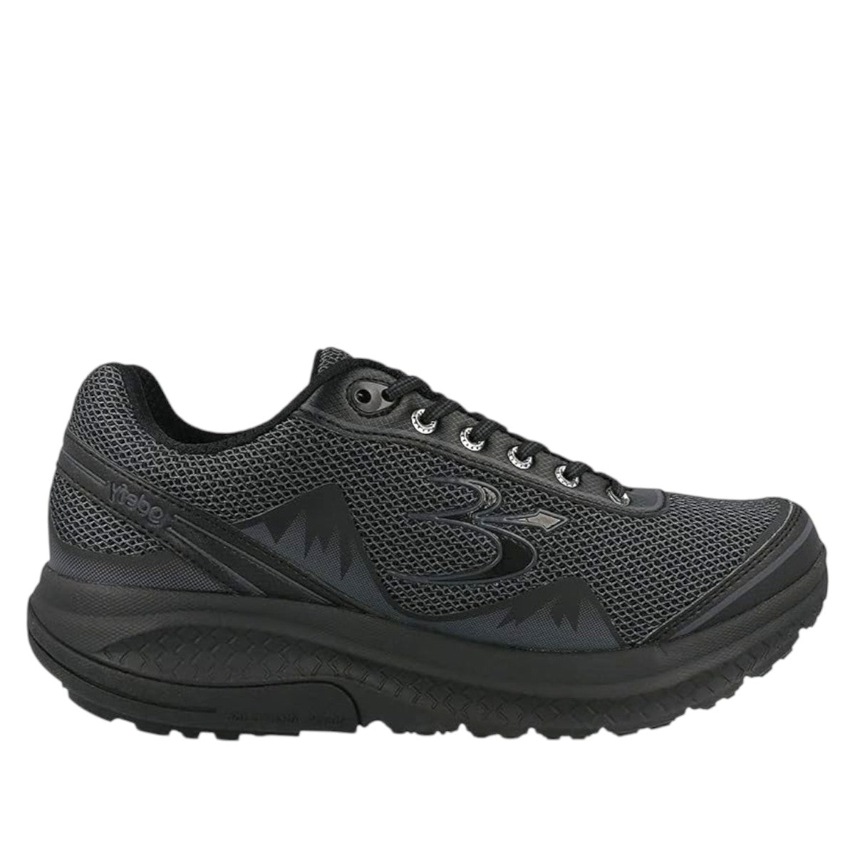 GDEFY Mighty Walk black athletic sneaker with breathable mesh upper and supportive VersoShock sole.
photo of the right side