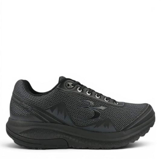 women's GDEFY Mighty Walk black athletic sneaker with breathable mesh upper and supportive rolling sole.
photo of the right side