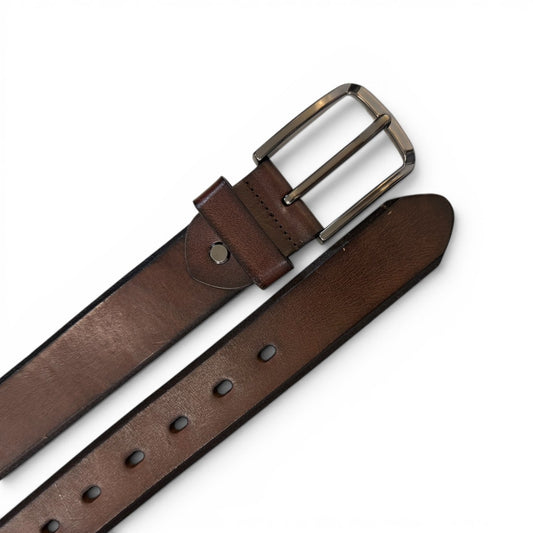 MEN'S GENUINE LEATHER BELT - DARK BROWN
