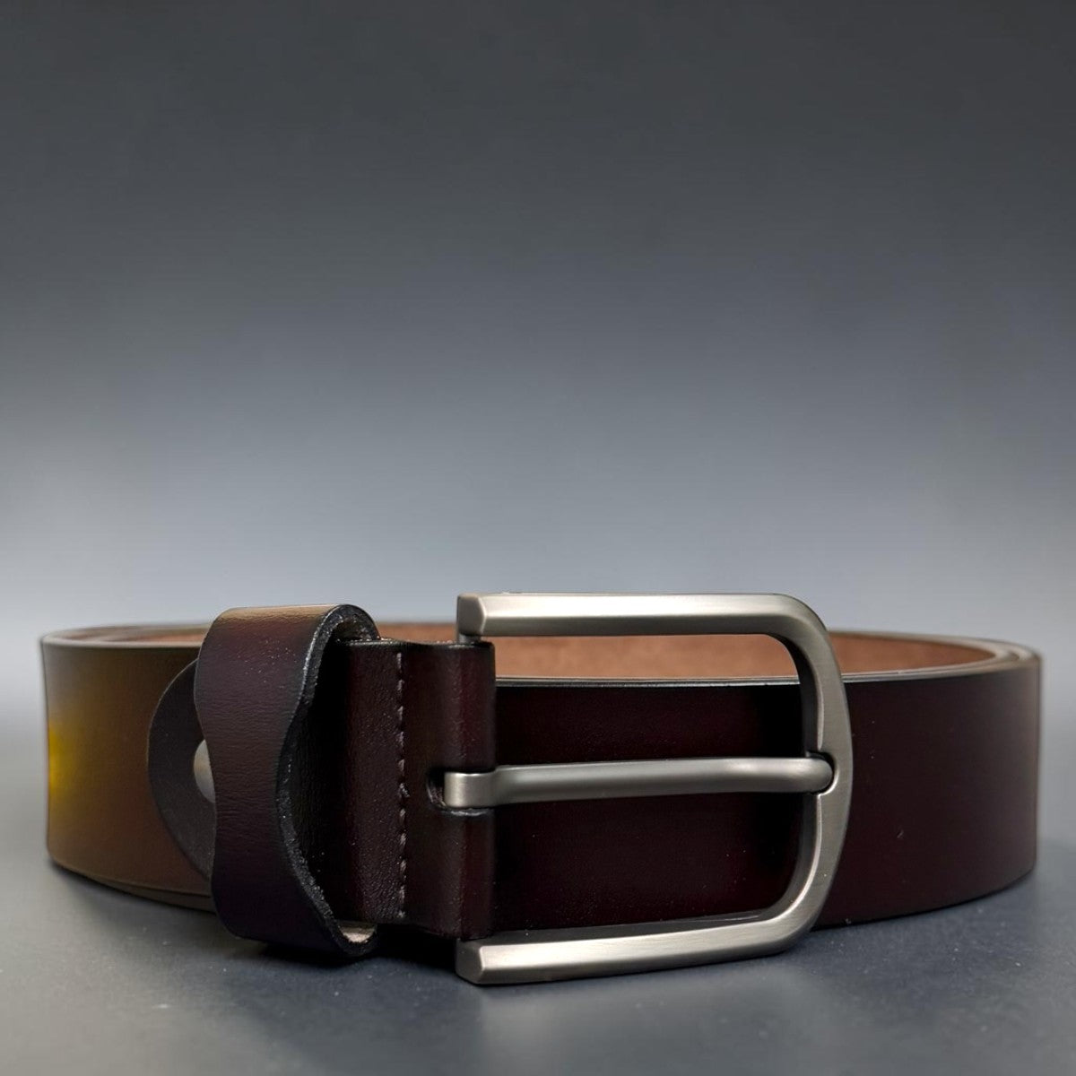 MEN'S GENUINE LEATHER BELT - DARK BROWN