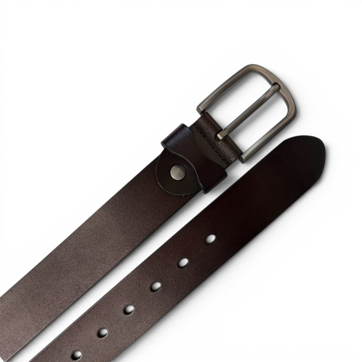 MEN'S GENUINE LEATHER BELT - DARK BROWN