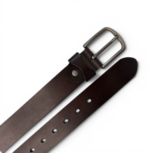MEN'S GENUINE LEATHER BELT - DARK BROWN