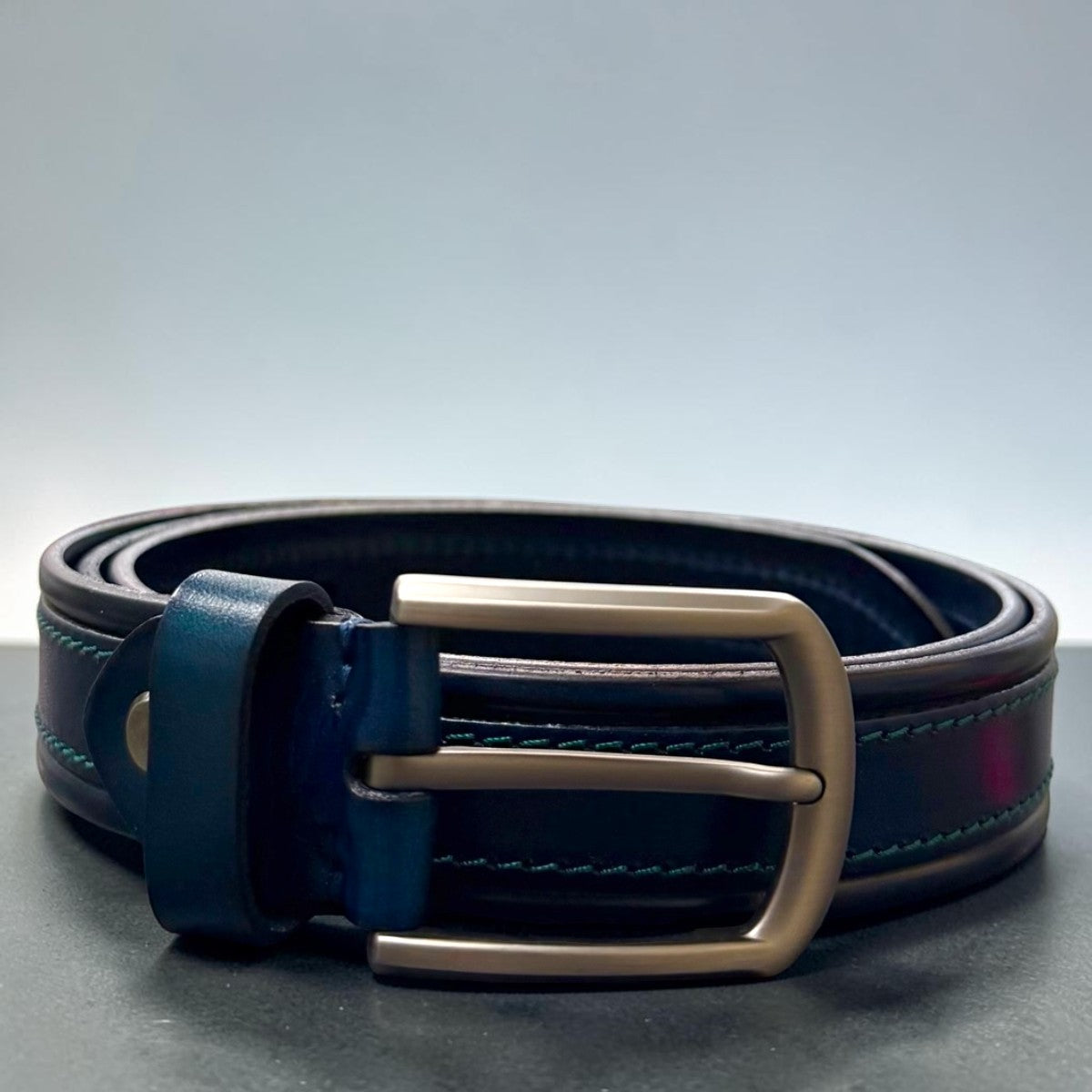 MEN'S GENUINE LEATHER BELT - NAVY