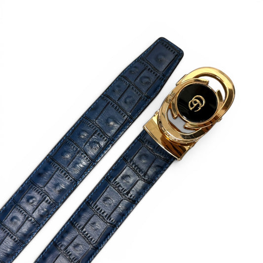 MEN'S GENUINE LEATHER BELT - NAVY