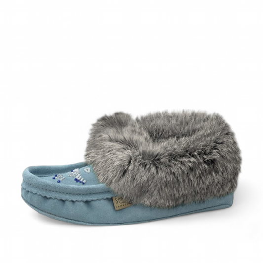 LAURENTIAN CHIEF MOCASSINS FUR TRIM, BEADED, PADDED SOLE  - CI