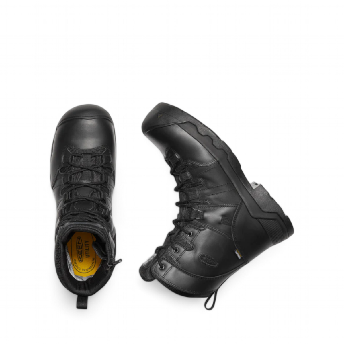 KEEN MEN CSA OSHAWA+ 8" SIDE ZIP WATERPROOF BOOT (CARBON-FIBER TOE) - BLACK/BLACK