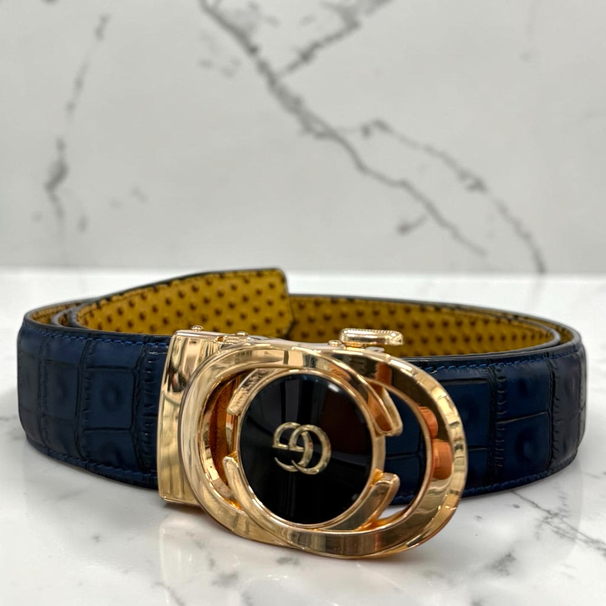 MEN'S GENUINE LEATHER BELT - NAVY