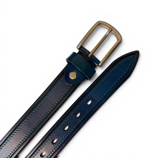 MEN'S GENUINE LEATHER BELT - NAVY