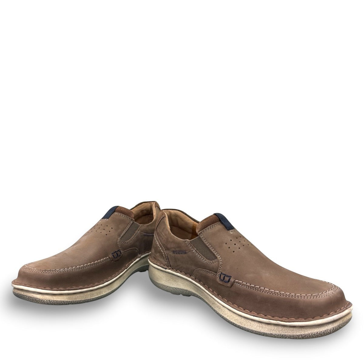 Josef Seibel Alan 01 vulcano/ kombi brown leather slip-on shoe with elastic side gore and durable PU sole