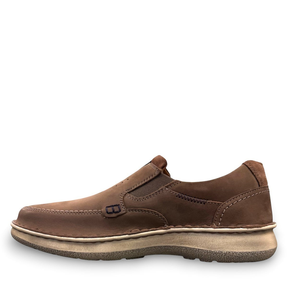 Josef Seibel Alan 01 vulcano/ kombi brown leather slip-on shoe with elastic side gore and durable PU sole