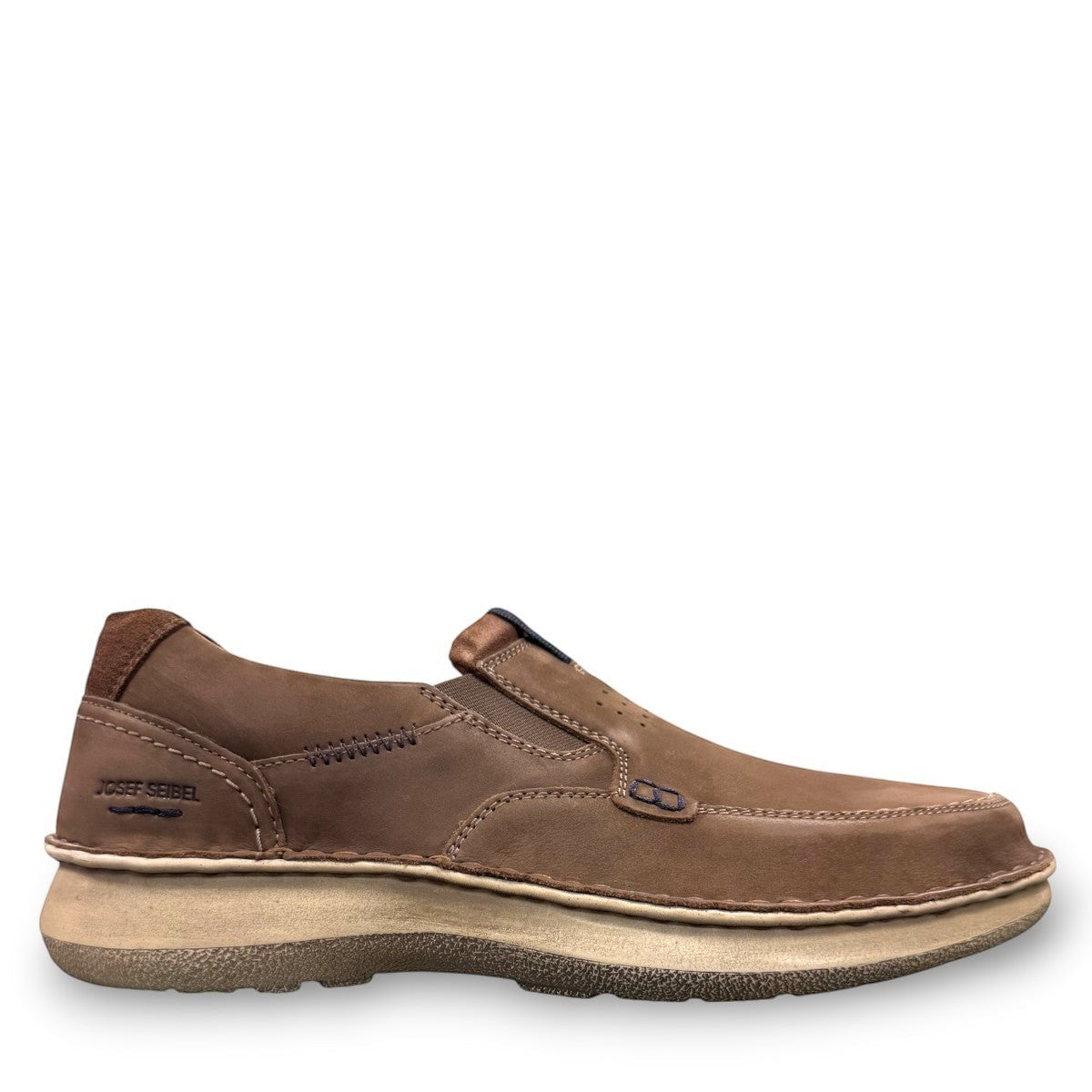 Josef Seibel Alan 01 vulcano/ kombi brown leather slip-on shoe with elastic side gore and durable PU sole