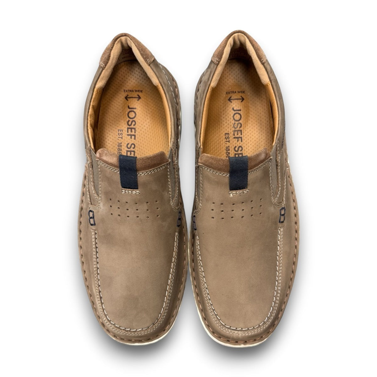 Josef Seibel Alan 01 vulcano/ kombi brown leather slip-on shoe with elastic side gore and durable PU sole