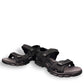 Josef Seibel Bart 01 black nubuck leather sandal with three adjustable straps and a durable PU sole.