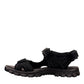 Josef Seibel Bart 01 black nubuck leather sandal with three adjustable straps and a durable PU sole.