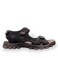 Josef Seibel Bart 01 black nubuck leather sandal with three adjustable straps and a durable PU sole.