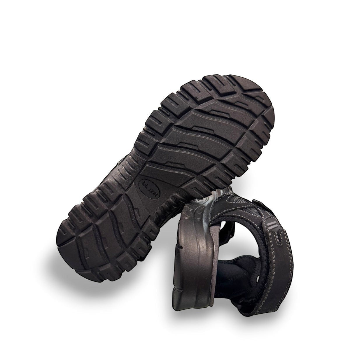 Josef Seibel Bart 01 black nubuck leather sandal with three adjustable straps and a durable PU sole.