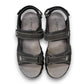 Josef Seibel Bart 01 black nubuck leather sandal with three adjustable straps and a durable PU sole.