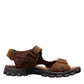 Josef Seibel Bart brown nubuck leather men's sandal showing the durable black PU treaded outsole