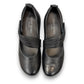 Josef Seibel Charlotte 03 black leather mary jane shoe with a side strap and durable rubber sole. photo of the top.