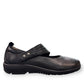 Josef Seibel Charlotte 03 black leather mary jane shoe with a side strap and durable rubber sole. photo of the right side.