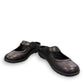 Josef Seibel Charlotte 04 black leather slip-on shoe with a comfortable rubber sole and strap detail. photo of the front.