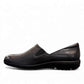 Josef Seibel Charlotte 02 black leather slip-on sneaker with a flexible rubber sole. photo of the left side.