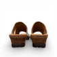 Josef Seibel Catalonia 86 wedge sandals in ocean blue and white leather with a slip-on design. photo of the back.