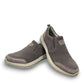 Josef Seibel Cameron 13 slip-on shoe in asphalt grey cowhide leather with a durable EVA sole. Photo of the left side.