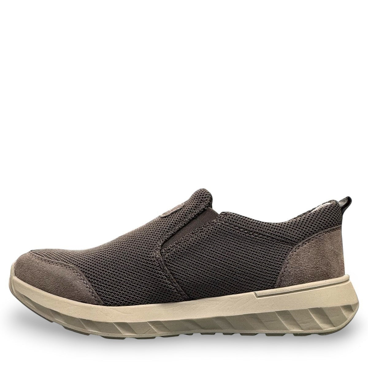 Josef Seibel Cameron 13 slip-on shoe in asphalt grey cowhide leather with a durable EVA sole. Photo of the left side.