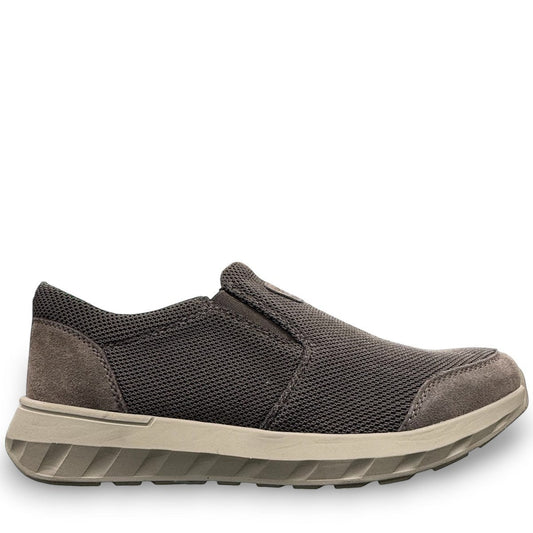 Josef Seibel Cameron 13 slip-on shoe in asphalt grey cowhide leather with a durable EVA sole. Photo of the left side.