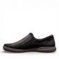 Josef Seibel Caren 23 black leather slip-on shoe with side zipper and comfortable rubber sole. photo of the left side.