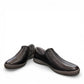 Josef Seibel Caren 23 black leather slip-on shoe with side zipper and comfortable rubber sole. photo of the front.