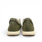 Josef Seibel Caren 01 mint green leather lace-up sneaker with perforated side detail and rubber sole. photo of the back.