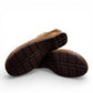 Josef Seibel Catalonia 86 cognac and beige leather wedge slide sandals with open toe design. photo of the bottom.