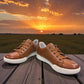 Josef Seibel Claire 03 camel calf leather sneaker with side zipper and white rubber sole