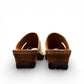 Josef Seibel Catalonia 86 cognac and beige leather wedge slide sandals with open toe design. photo of the back.