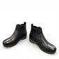 Sina Footwear Josef Seibel Darla 02 black leather ankle boots with side zipper and textured cork wedge sole.
photo of the front.