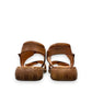 Josef Seibel Debra 019 castagne/kombe brown leather sandals showing the durable handstitched wavy tread soles