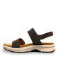 Josef Seibel Estelle 04 grey nubuck leather sandal with adjustable straps and supportive foam footbed.
photo of the left side.