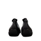 Josef Seibel Fenja 01 black leather flat with burnished toe and rubber outsole.photo of the back.