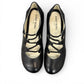 Josef Seibel Fiona 04-glove/schwarz black leather slip-on shoe with elastic lace detail and rubber sole