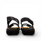 Josef Seibel Ibiza 86 black calf leather sandal with hook-and-loop closure and cushioned PU sole