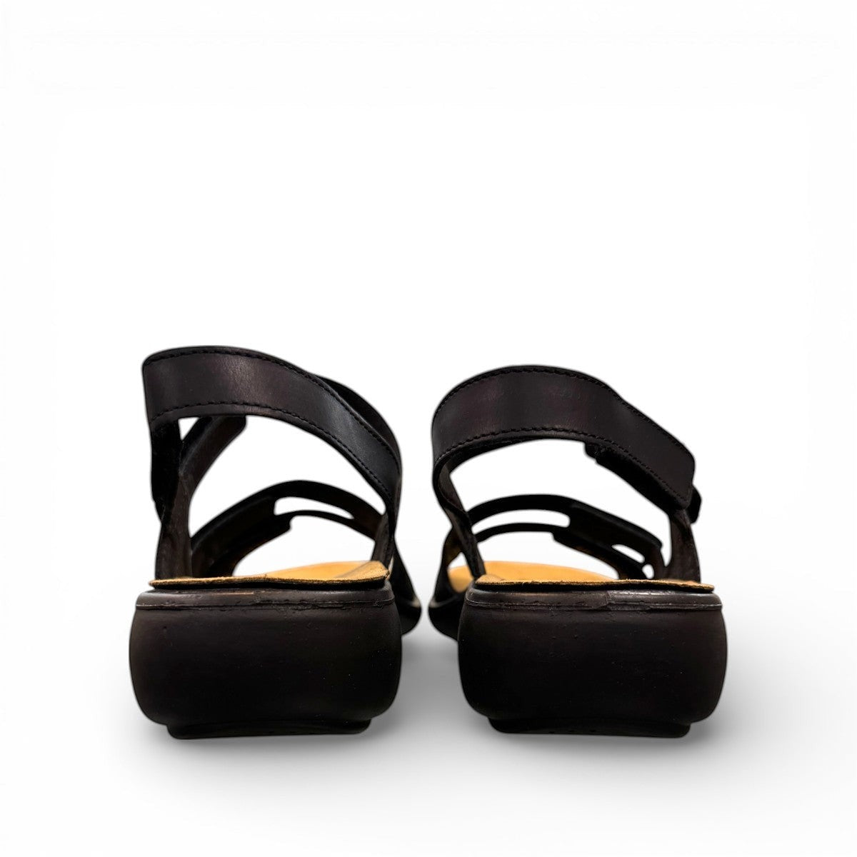 Josef Seibel Ibiza 86 black calf leather sandal with hook-and-loop closure and cushioned PU sole