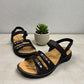 Josef Seibel Ibiza 86 black calf leather sandal with hook-and-loop closure and cushioned PU sole