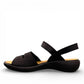 Josef Seibel Ibiza 86 black calf leather sandal with hook-and-loop closure and cushioned PU sole