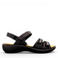 Josef Seibel Ibiza 86 black calf leather sandal with hook-and-loop closure and cushioned PU sole