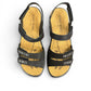 Josef Seibel Ibiza 86 black calf leather sandal with hook-and-loop closure and cushioned PU sole