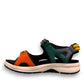 JOSEF SEIBEL Estelle 02 multicolor sporty sandal with adjustable velcro straps and chunky white sole.
photo of the left side.