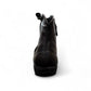 Josef Seibel Naly 24 black leather ruched ankle boot with side zips and low wedge sole.
photo of the back.